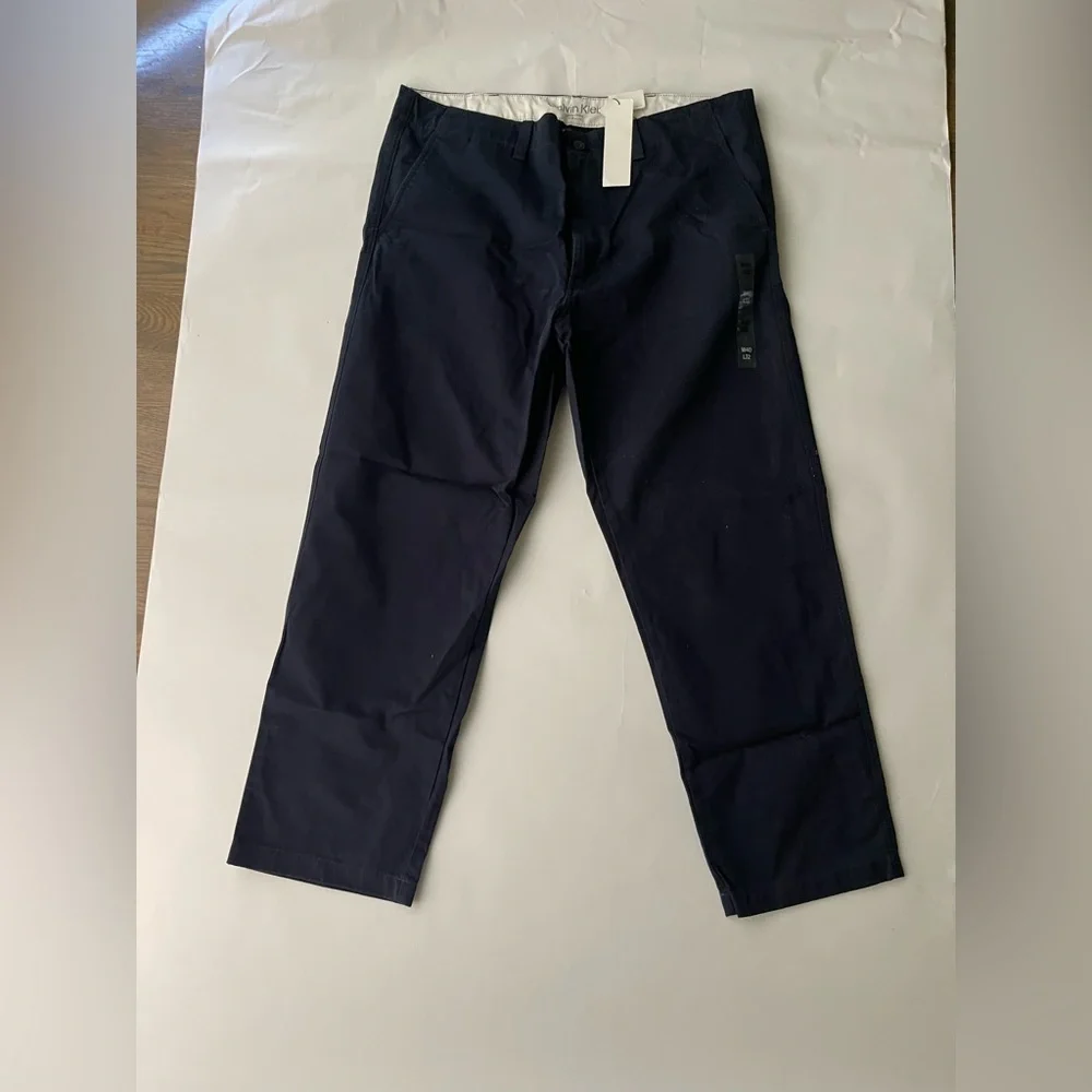 Calvin Klein Utility Chino NWT W40 X L32 Black Wide-Leg Trousers